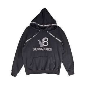 YICHAO x V8 SUPAJUICE MEN'S HOODED SWEATSHIRT – BLACK – XXL – RARE STREETWEAR